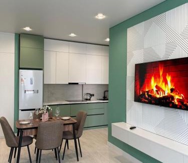 Almaty Apartamento | Двухкомнатная квартира с дизайнерским интерьером и видом на горы