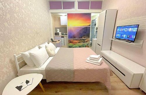 Sukhinovka Apartamento | Лавандовий світанок Однокімнатна квартира біля ЦУМу в центрі Полтави Мережа AlexApartments Документи для відряджень Безконтатне заселення 24-7
