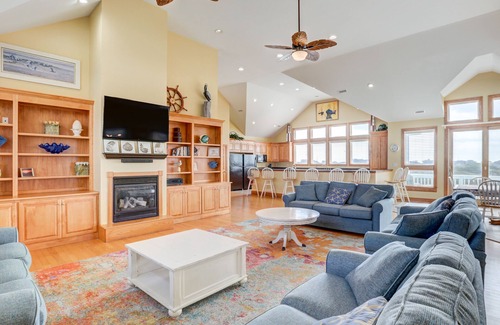 Avon Casa | 1-acre waterfront oasis with pool, hot tubs & sunrise/set views - dog-friendly