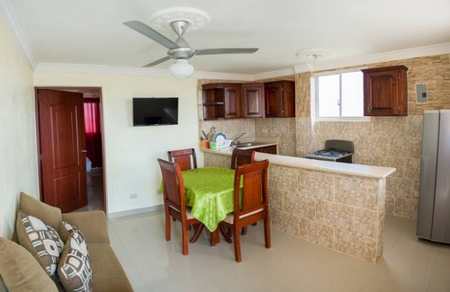 Corales del Sur Apartamento | Tropical Island Aparthotel - Apartamento de un dormitorio, terraza, vistas al mar (3 camas individuales)