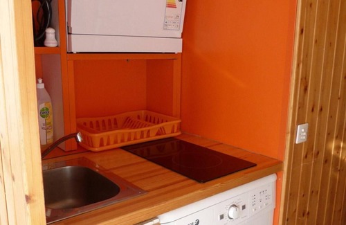 Arc-1800 Apartamento | 100m del centro estación, 4.o piso, vista montaña, balcón, tv, 24m², Les Arcs
