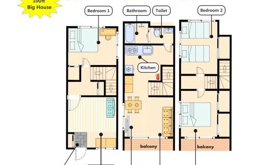 Okubo Villa | 100㎡ Cozy Villa in Shinjuku|JR Shin-Ōkubo Sta. 7mins.