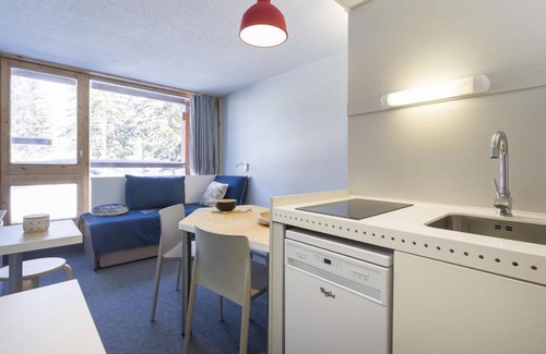 Arc-1800 Apartamento | 10m from ski slopes, 7th floor, balcony, tv, 25m², Les Arcs