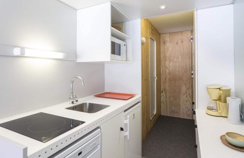 Arc-1800 Apartamento | 10m from ski slopes, 7th floor, balcony, tv, 25m², Les Arcs