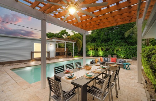 South Palm Park Neighborhood Association Casa | 2 Amazing Beaches in 1 mile Palm Oasis 4|4 w/POOL & Covered Outdoor Entertaining