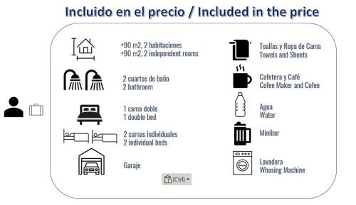 Marroquina Apartamento | 2 baños! Piso grande 100 m2 y Garaje gratis