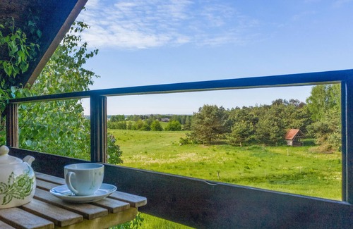 Warpuny Apartamento | Hermoso apartamento en Sorkwity con casa y vista panorámica.
