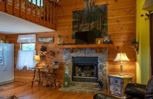 Blairsville Cabina | 3 Deer Cabin - Fireplace - Mountain View