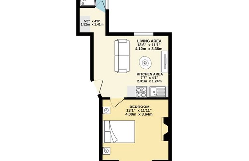 Kemptown Apartamento | 37 m² Apartamento ∙ 1 habitación ∙ 3 huéspedes