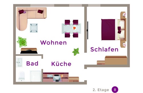 Oberwiesenthal Apartamento | 42 m² Apartamento ∙ 1 habitación ∙ 3 huéspedes
