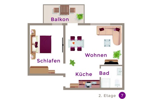 Oberwiesenthal Apartamento | 42 m² Apartamento ∙ 1 habitación ∙ 3 huéspedes