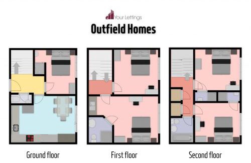 Peterborough Casa | 5-Bedroom Budget Contractor House with 10 Beds Free Parking and Free WiFi - Outfield Homes by Your Lettings Short Lets & Serviced Accommodation Peterborough