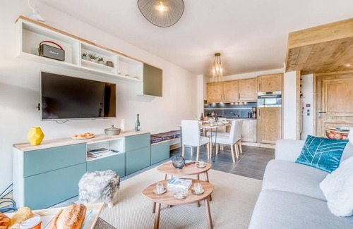 Les Boisses Apartamento | 200m del centro estación, 3.o piso, vista valle, fitness, piscina, sauna, hammam, balcón, tv