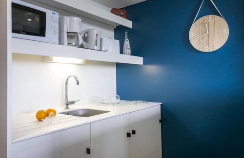 Arc-1800 Apartamento | A 50m de las pistas de esquí, 8.o piso, balcón, chimenea o estufa a leña, tv, 54m², Les Arcs