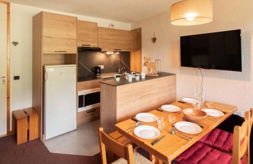 Les Avanchers-Valmorel Apartamento | A 5m de las pistas de esquí, 4.o piso, vista montaña/pistas, balcón, tv, local para esquís, 33m²