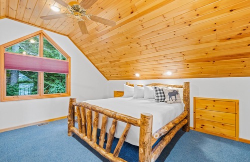 Adirondack Casa | 8.5-acre lakefront retreat with private beach, deck, grill, firepit, & game room