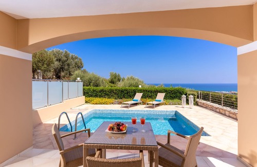 Adelianos Kampos Villa | 800m. desde el mar, Piscina privada, Desayuno gratis, Vista al mar, Para toda la familia