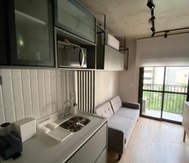 Consolacao Apartamento | 82 New studio next Paulista Av, fast wifi and balcony