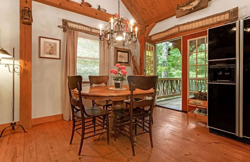 Brevard Cabina | A Laurel Haven, with big porches and a log cabin feel. Fireplace.