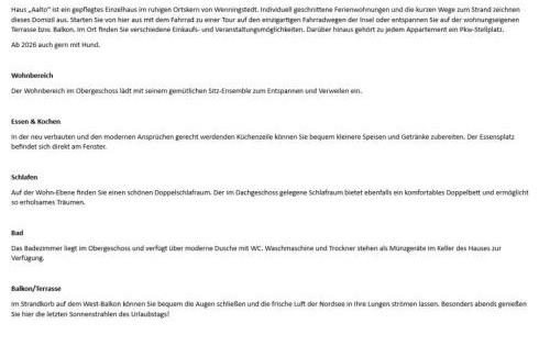 Wenningstedt-Braderup Apartamento | Aalto - Im Grund 13, App 7