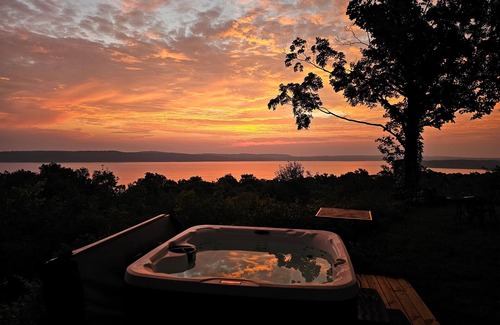 Frankfort Cabaña | Above Crystal Lake - Hot Tub and Panoramic Views