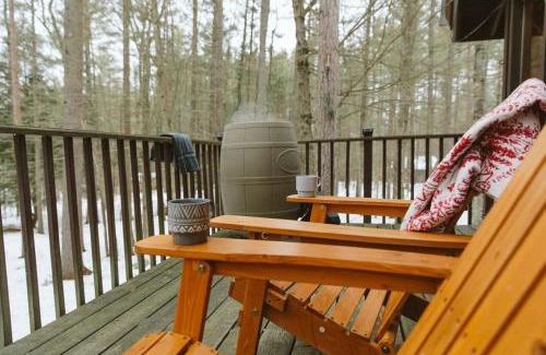 Jay Casa | ADK Forest Cabin near Lake Placid with Hot Tub and Ice Bath