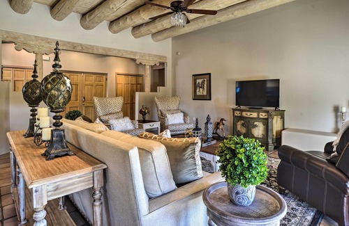 La Cienaga Casa | Adobe Retreat in Santa Fe w/ Deck & Mountain Views