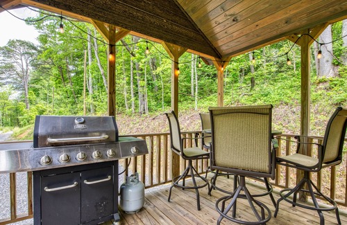 Qualla Casa | Adorable tiny bungalow with covered porch, gas grill, WiFi, loft & private W/D