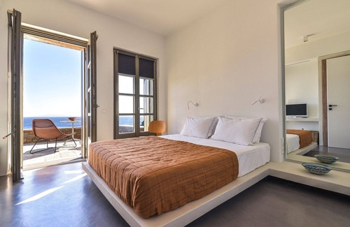Agios Romanos Casa | Alluring Tinos See Front Suite | Myrrini Suite | Breathtaking Sea Views | Private Furnished Terrace | Pet Friendly | Shared Outdoor Pool | Prime Location | Agios Romanos