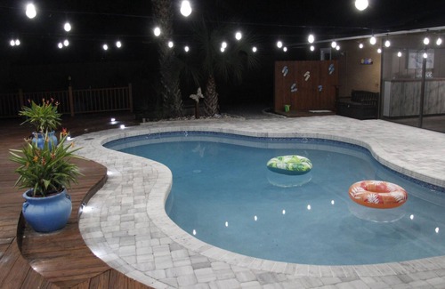 Crooked Creek Casa | Amazing home with heated pool, tiki bar and luscious outdoor close to beaches