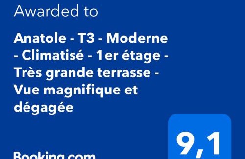 Saint-Mandrier-sur-Mer Apartamento | Anatole - T3 - Moderne - Climatisé - 1er étage - Très grande terrasse 35 M2 - Vue magnifique et dégagée