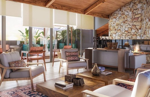 Campos do Jordao Apartamento | Aparthotel with private jacuzzi on the balcony