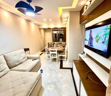 Vila Julia Apartamento | Ap Moderno com vista mar Piscina Ar Condicionado no Guarujá