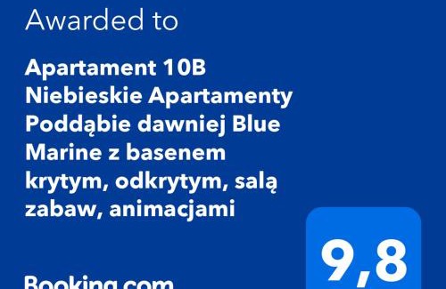 Poddabie Apartamento | Apartament 10B Niebieskie Apartamenty Poddąbie z basenem krytym, odkrytym, salą zabaw, animacjami