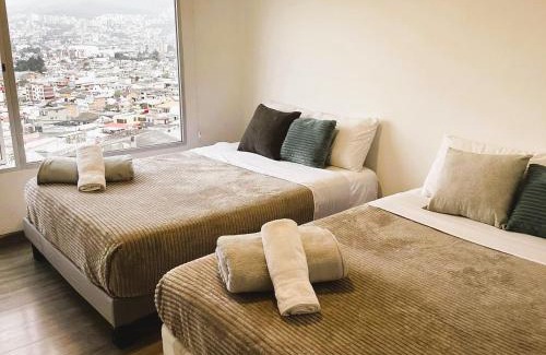 Quito Apartamento | Apartamento cerca de Solca y Embajada, turismo, trabajo, gimnasio, con vista al Cotopaxi