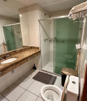 Compensa Apartamento | Apartamento no tropical executive hotel com varanda, 1 cama de casal e 2 camas de solteiro