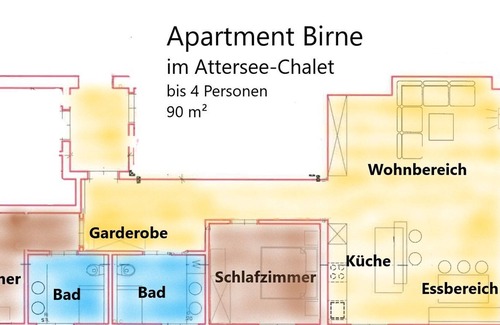 Steinbach am Attersee Apartamento | Apartment Über den Birnbäumen bis 4 Personen - Attersee-chalet Angermann