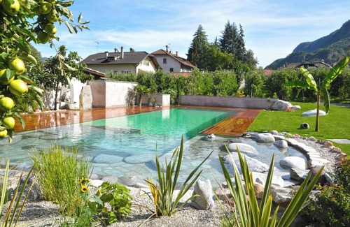 Nalles Apartamento | Apartamento "1SZ Golden Kreuzwegerhofnals" con vistas a la montaña, piscina y jardín