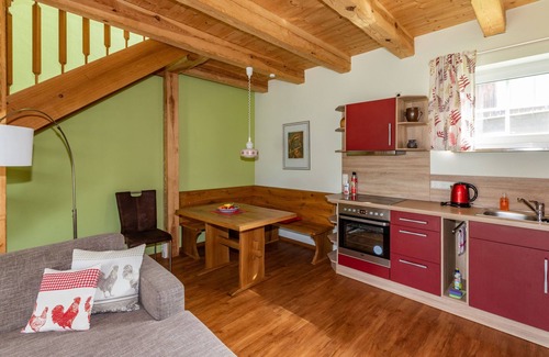 Burg-Dorf Apartamento | Apartment 3, sleeping gallery, living room/kitchenette, shower/WC (from 12 years) - Froschkönig Ferienhaus