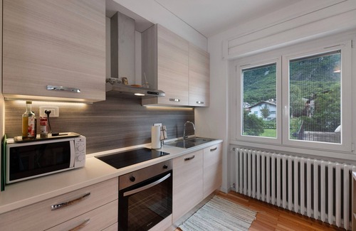 Prata Camportaccio Apartamento | Apartamento 'Appartamento' con vistas a la montaña, Wi-Fi y aire acondicionado