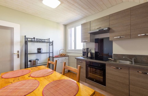 Trevignin Apartamento | Apartamento 'Appartement Pointe De La Sambuy' con vistas a la montaña, terraza compartida y Wi-Fi