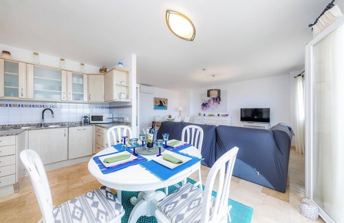 Colonia de Sant Pere Apartamento | Apartamento Brisa Marina con vistas al mar, vistas a la montaña, Wi-Fi, balcón y jardín