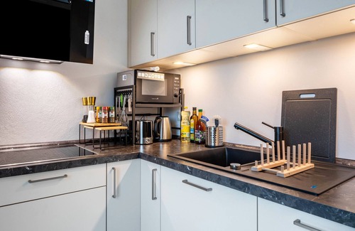 Waldkirch Apartamento | Apartamento 'Felsenkeller 16' con vistas a la montaña, terraza privada y Wi-Fi
