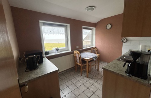 Hallig Langeneß Apartamento | Apartamento 'Ferienwohnung Klar Kimming' con terraza compartida, jardín compartido y Wi-Fi