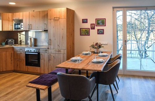Lauterbach Apartamento | Apartamento 'Heidelbeere' con terraza compartida, jardín compartido y Wi-Fi