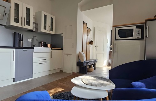 Striesen Apartamento | Apartamento 'Nahe Blauen Wunder 2' con terraza compartida, jardín compartido y Wi-Fi