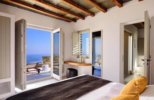 Ano Meria Casa | Apartamento 'Seascape Suite 1' con vistas al mar, Wi-Fi y aire acondicionado