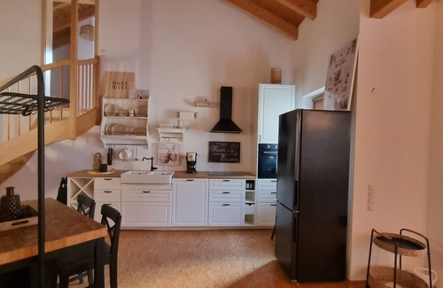 Hassfurt Apartamento | Apartamento 'Stützenmühle' con terraza privada y Wi-Fi