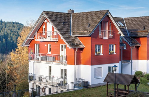Oberhof Apartamento | Apartamento 'Tannenblick 4-3' con vistas a la montaña, jardín compartido y Wi-Fi