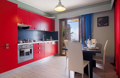 Lefkas Apartamento | Apartamento 'Villa Rojo Tajo Villas' con vistas al mar, Wi-Fi y aire acondicionado